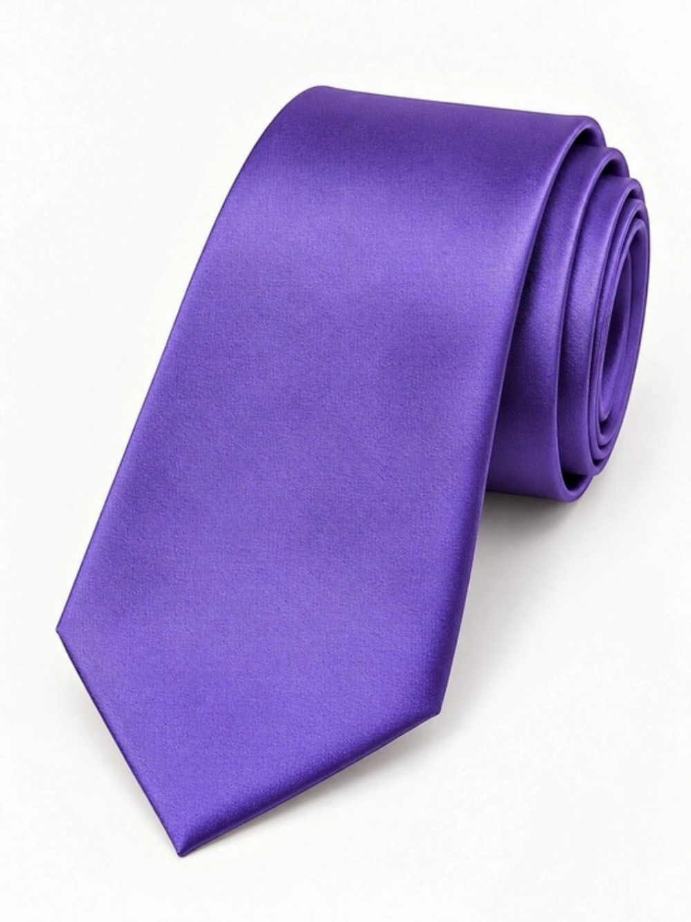 Laurant Benon Paris Men’s 100% Silk Purple Necktie Solid Classic Dress Tie
